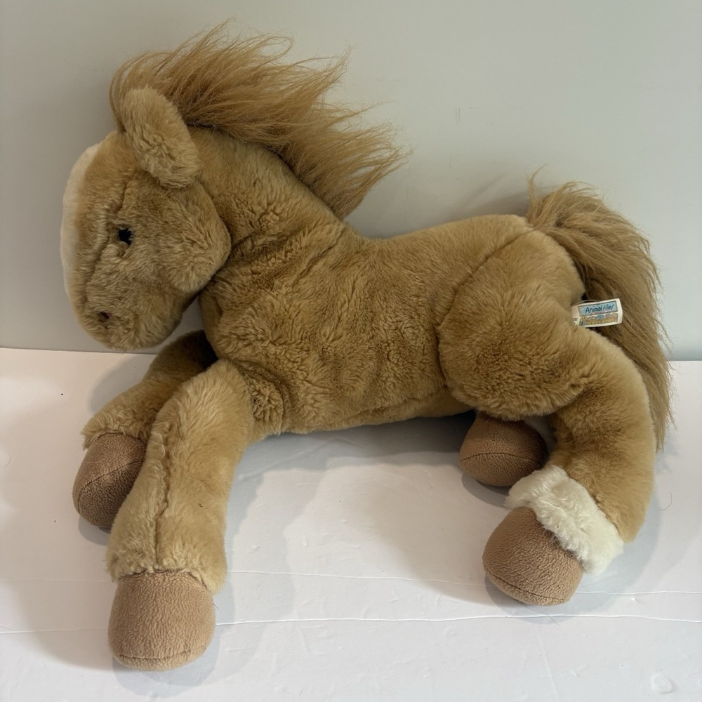 Vtg Animal Alley Tan Horse Plush Stuffed 16" Toys‎ R Us 2000 Vintage